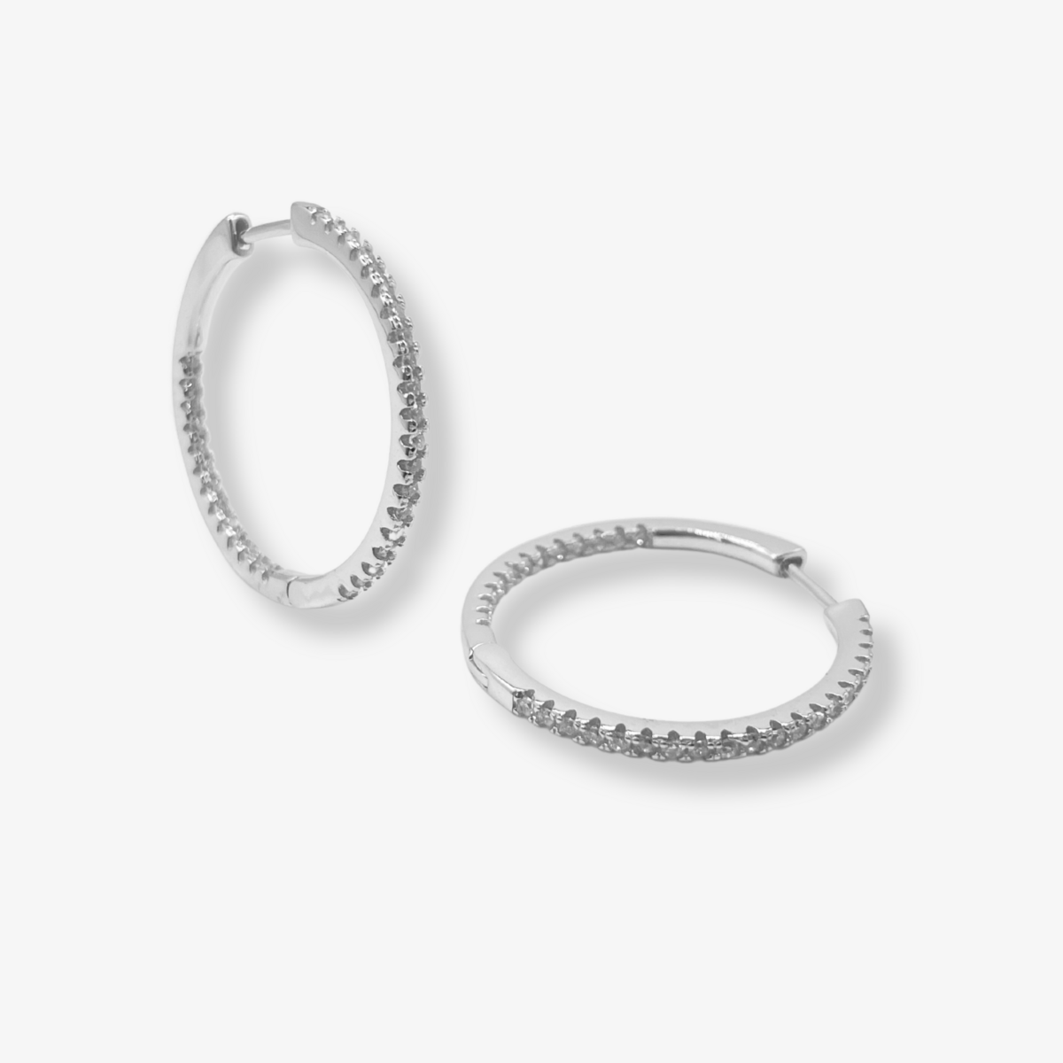 Florencia – Elegante Oorringen van 925 Sterling Zilver met Zirkonia Steentjes