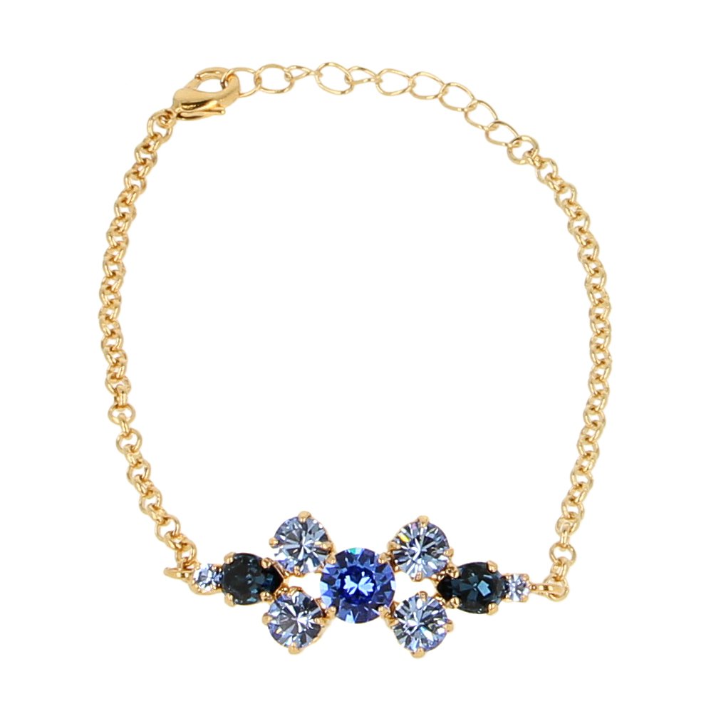 Aurora – Blauwe Swarovski Kristal Armband met 24K Gouden Afwerking